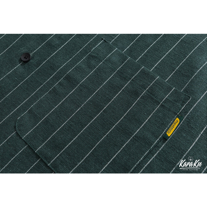 Business&Casual シングルストライプ綿麻シャツ - Image 11