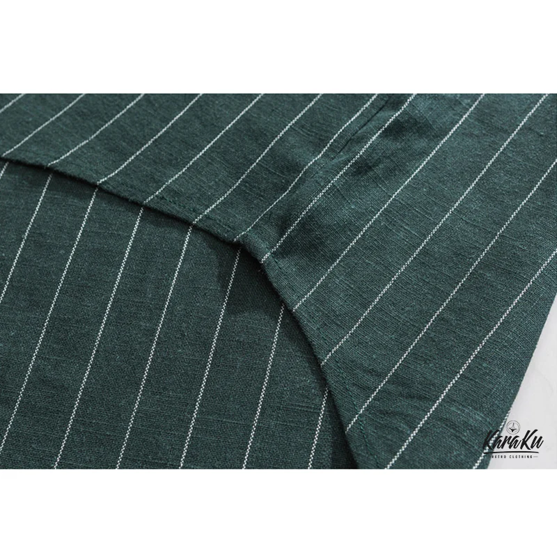 Business&Casual シングルストライプ綿麻シャツ - Image 14