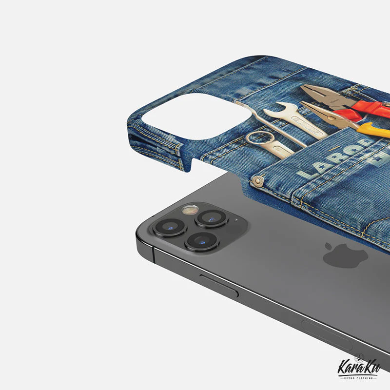 「デニムポケットに収まったツール」3d風プリントスマホケース - Image 11