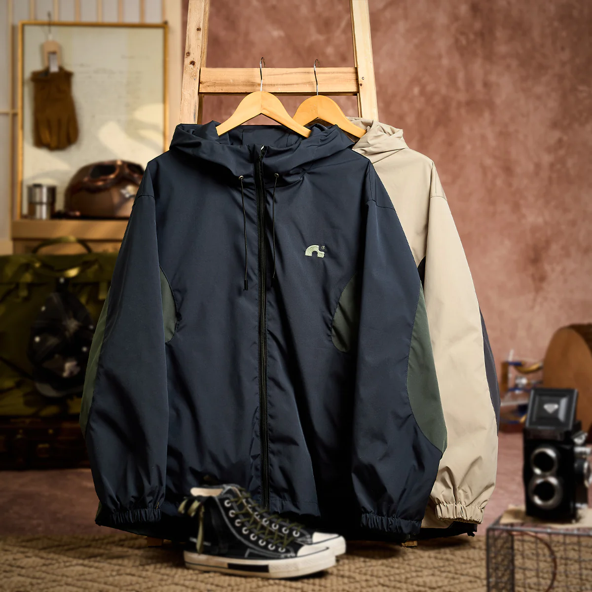 Urban outdoor 撥水機能付きカラーブロッグマウンテンパーカージャケット - Image 4