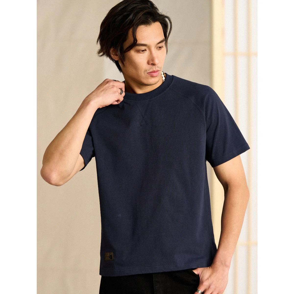 CLEANFIT　Vガゼット入りラグランスリーブコットンTee - Image 9