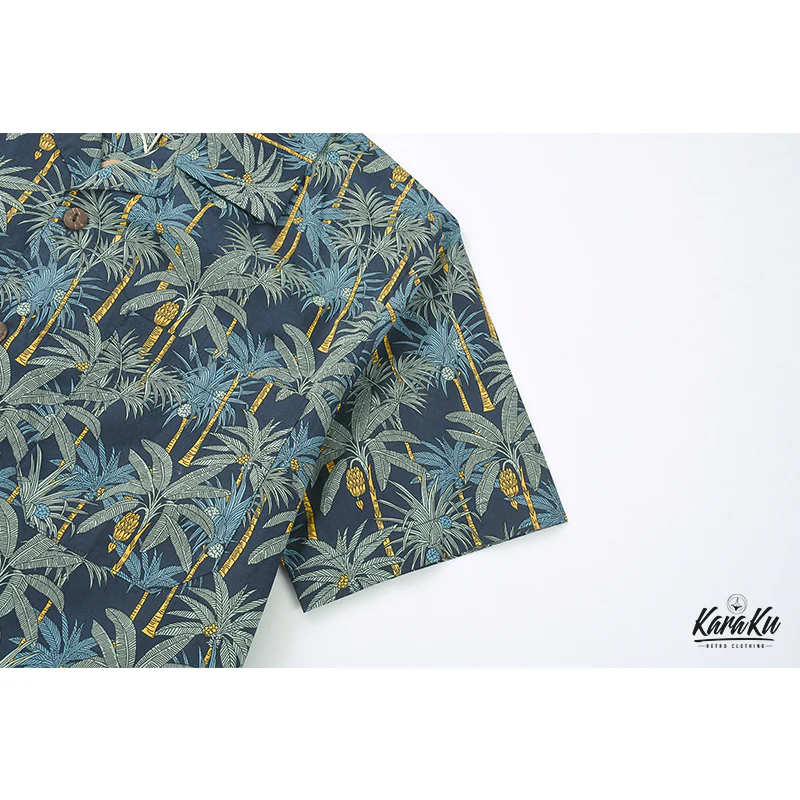 「RETRO HAWAII」ヤシ科総柄アロハシャツ - Image 6