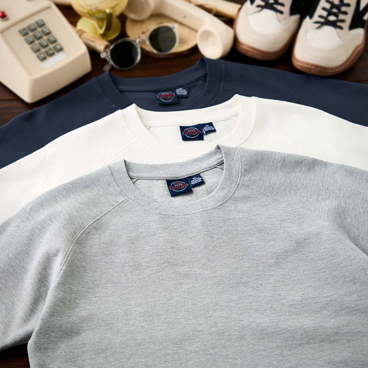 260gヘビーウェイト ワッフルラグランスリーブTシャツ - Image 6