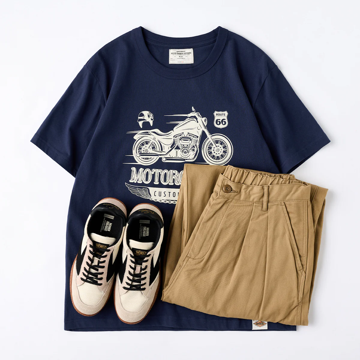 210gヘビーウェイト バイカー定番抜染プリントコットンTee - Image 22
