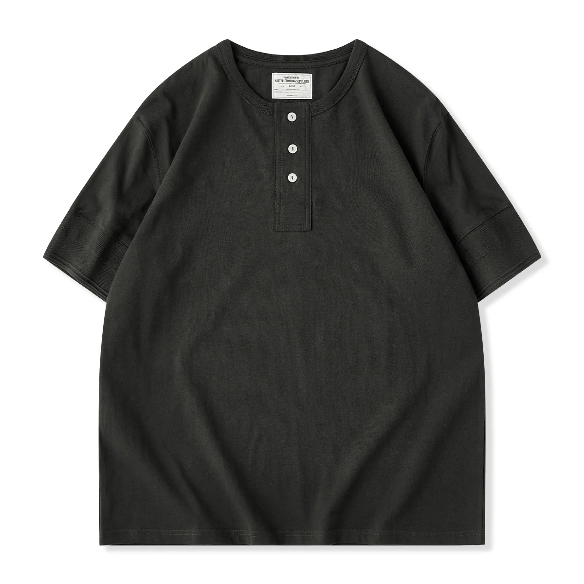 5色展開 前たてパッチ245gヘビーウェイトヘンリーTシャツ - Image 3