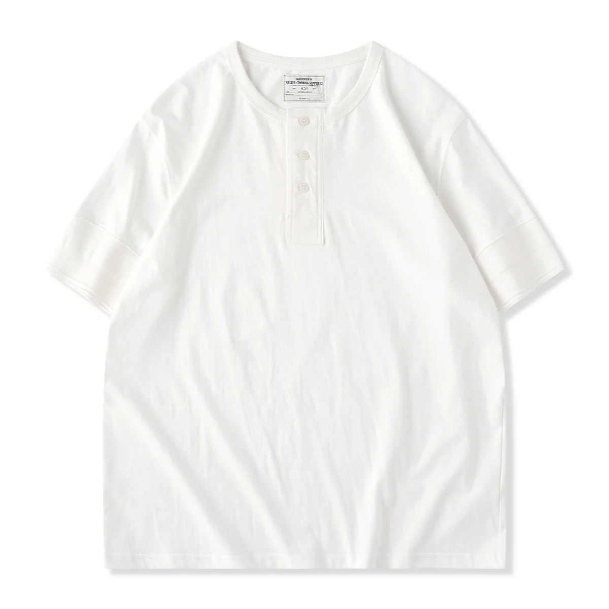 5色展開 前たてパッチ245gヘビーウェイトヘンリーTシャツ - Image 5