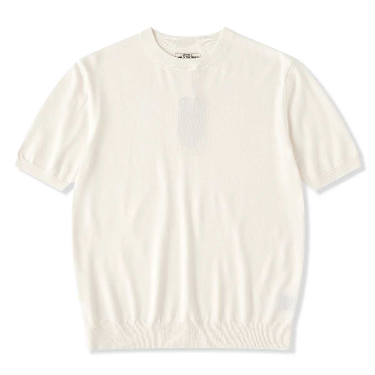 Clean Fit 四色展開 袖・襟・裾リブ入り極細畝ニットTee - Image 4
