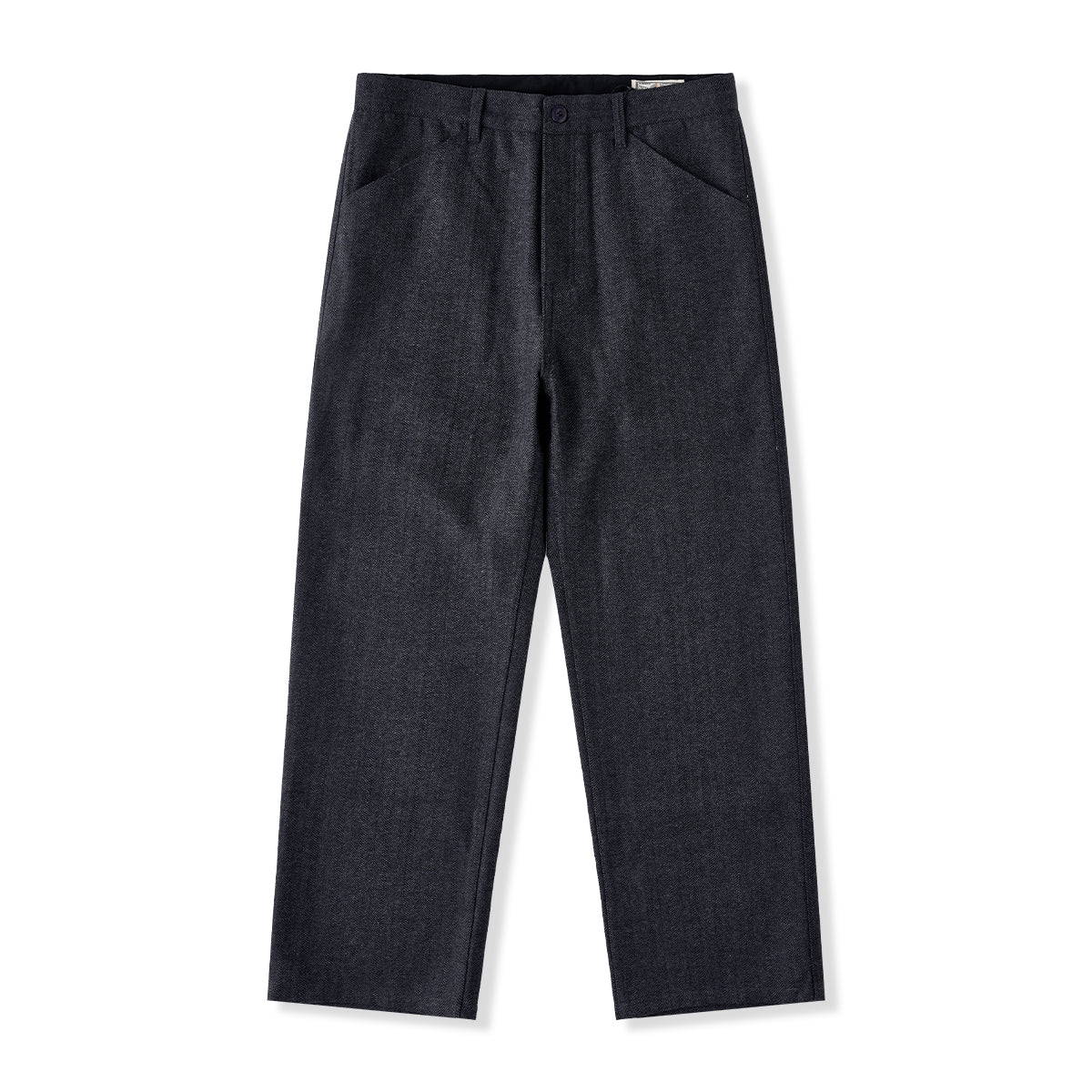 Business&Casual ウール混ヘリンボーンツイルスラックス