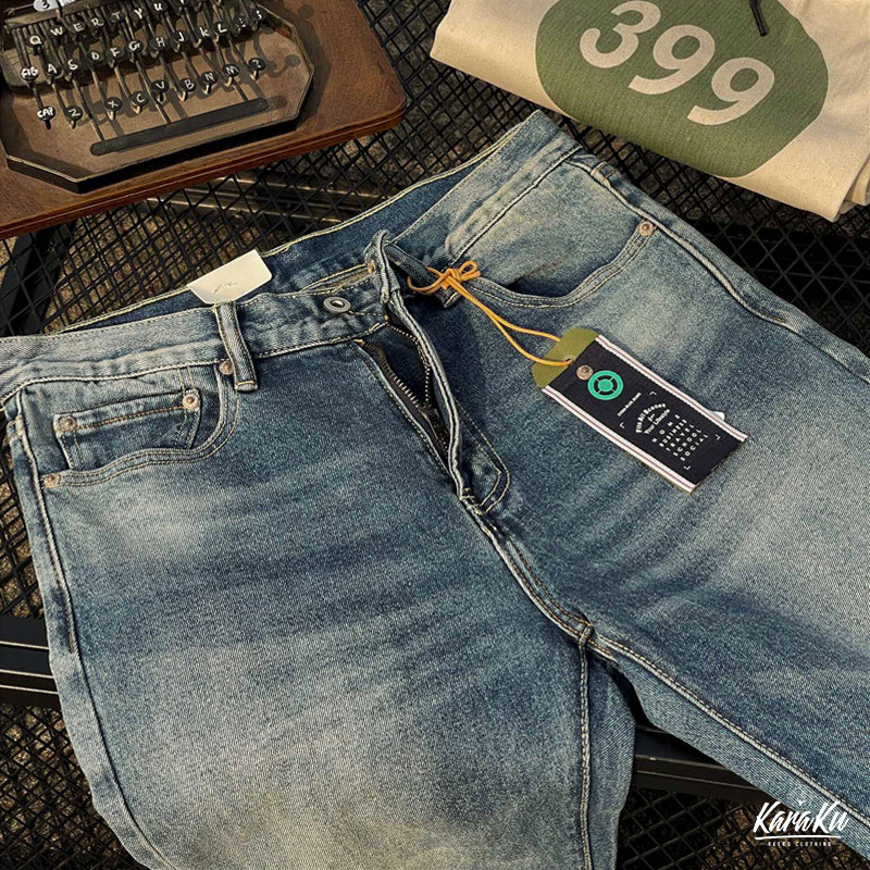 ディストレスト加工　タックストレッチデニムパンツ - Image 6