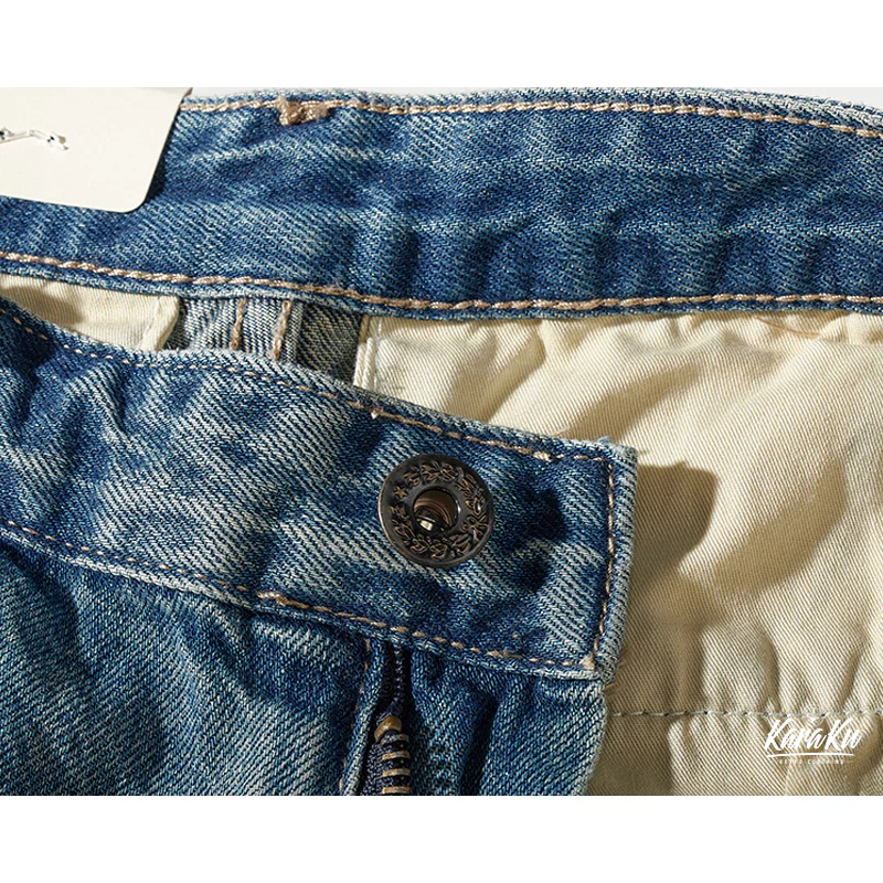 1970's 革バックル付けウォッシュ加工デニムショーツ - Image 13