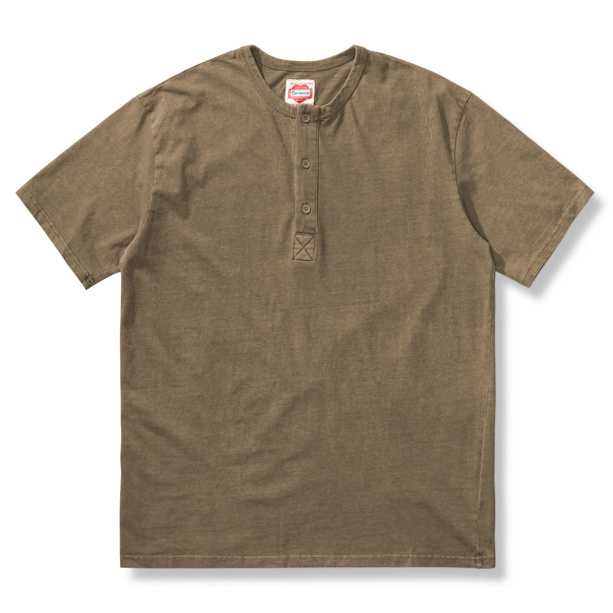 【大人気】ウォッシュド加工 ヘビーウェイト半袖ヘンリーTシャツ - Image 2