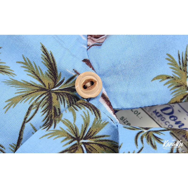 HAWAII ALOHA「ヤシの木・レトロカー・サーフボード」アロハシャツ - Image 7