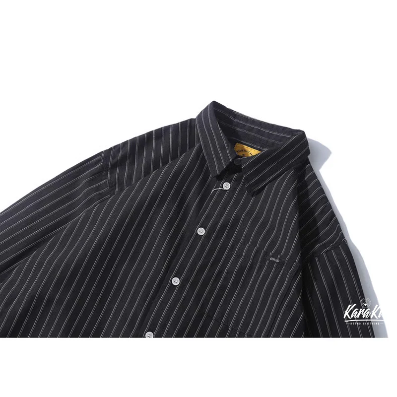 7分袖 ダブルストライプ三色展開コットンシャツ - Image 6
