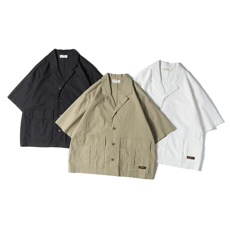無地3色 オープンカラーシャツ 半袖 - Image 7