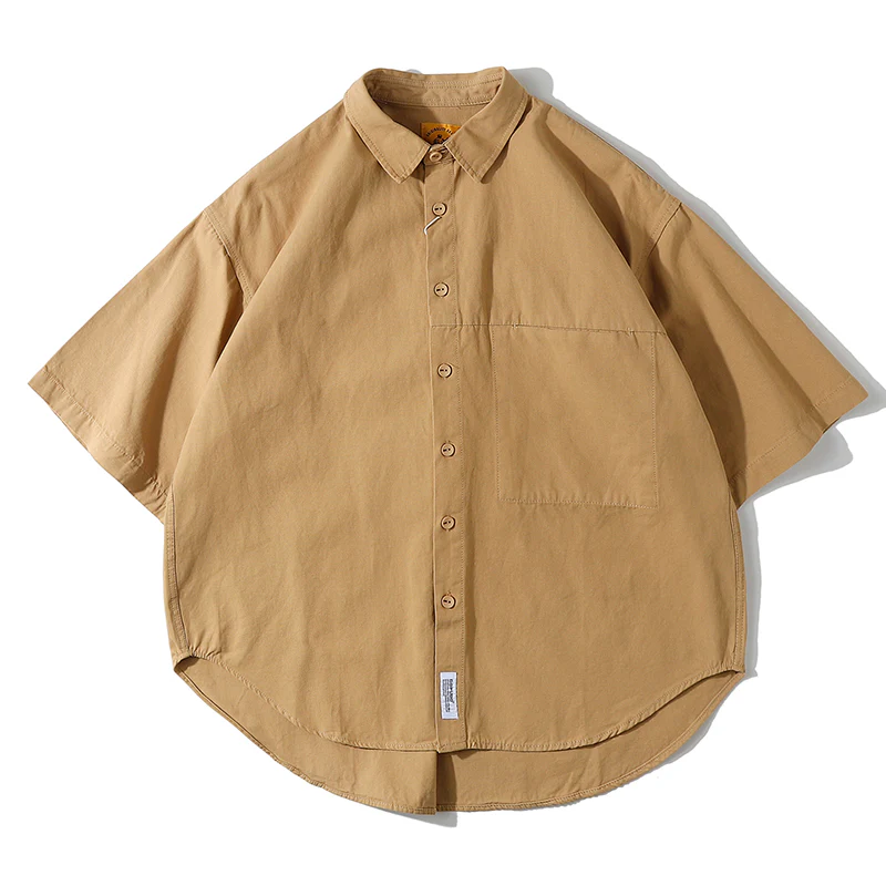 ワンポケット付きコットン半袖シャツ　全4色 - Image 2