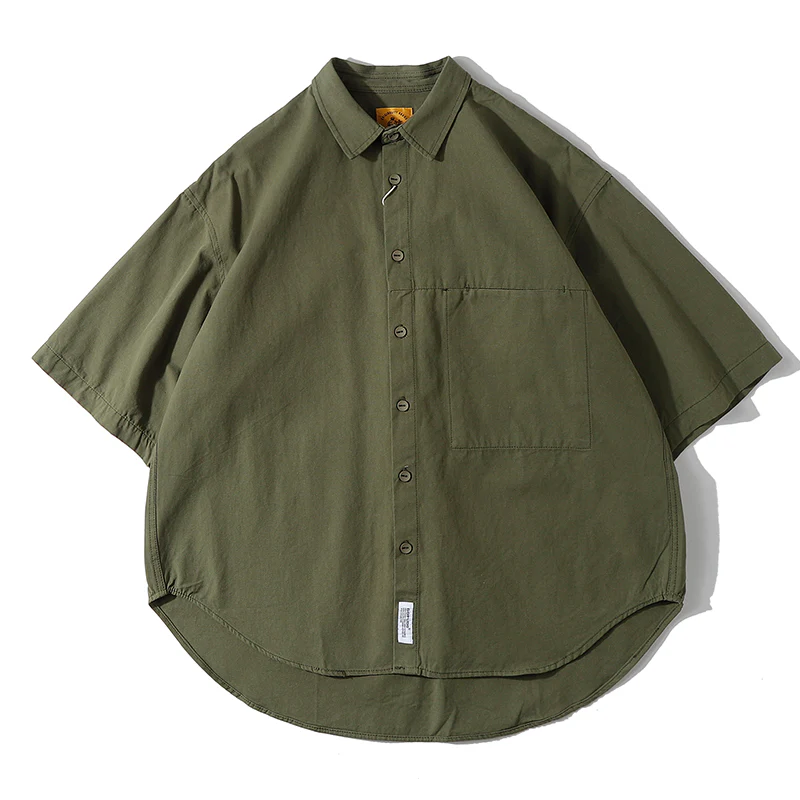 ワンポケット付きコットン半袖シャツ　全4色 - Image 3