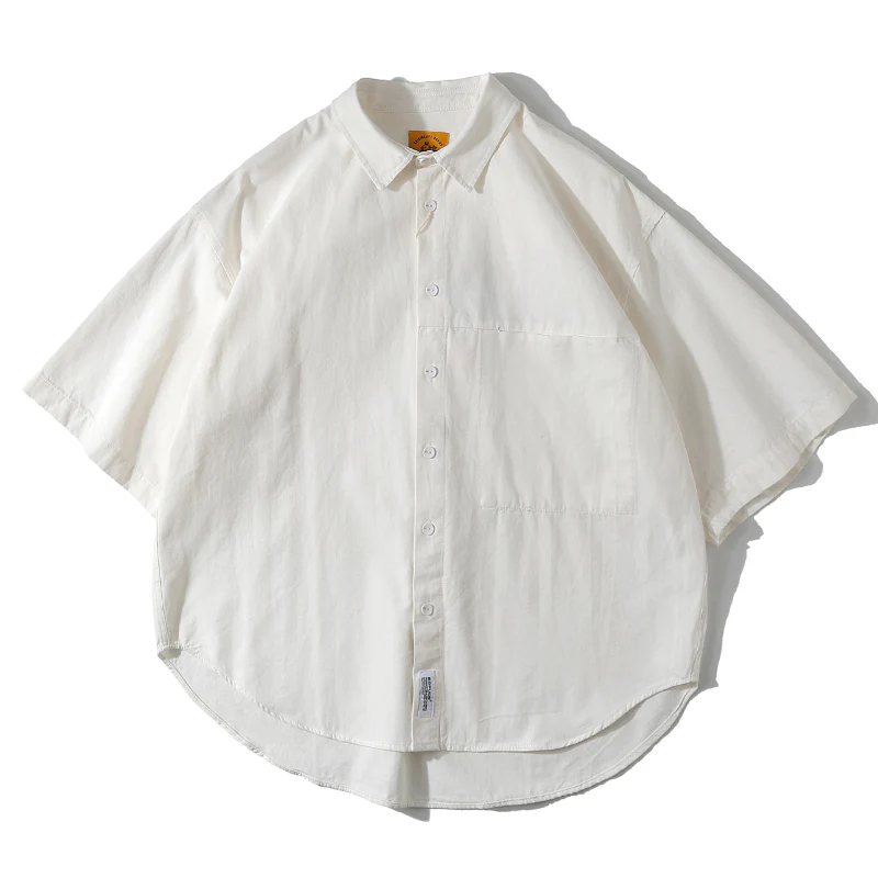 ワンポケット付きコットン半袖シャツ　全4色 - Image 4