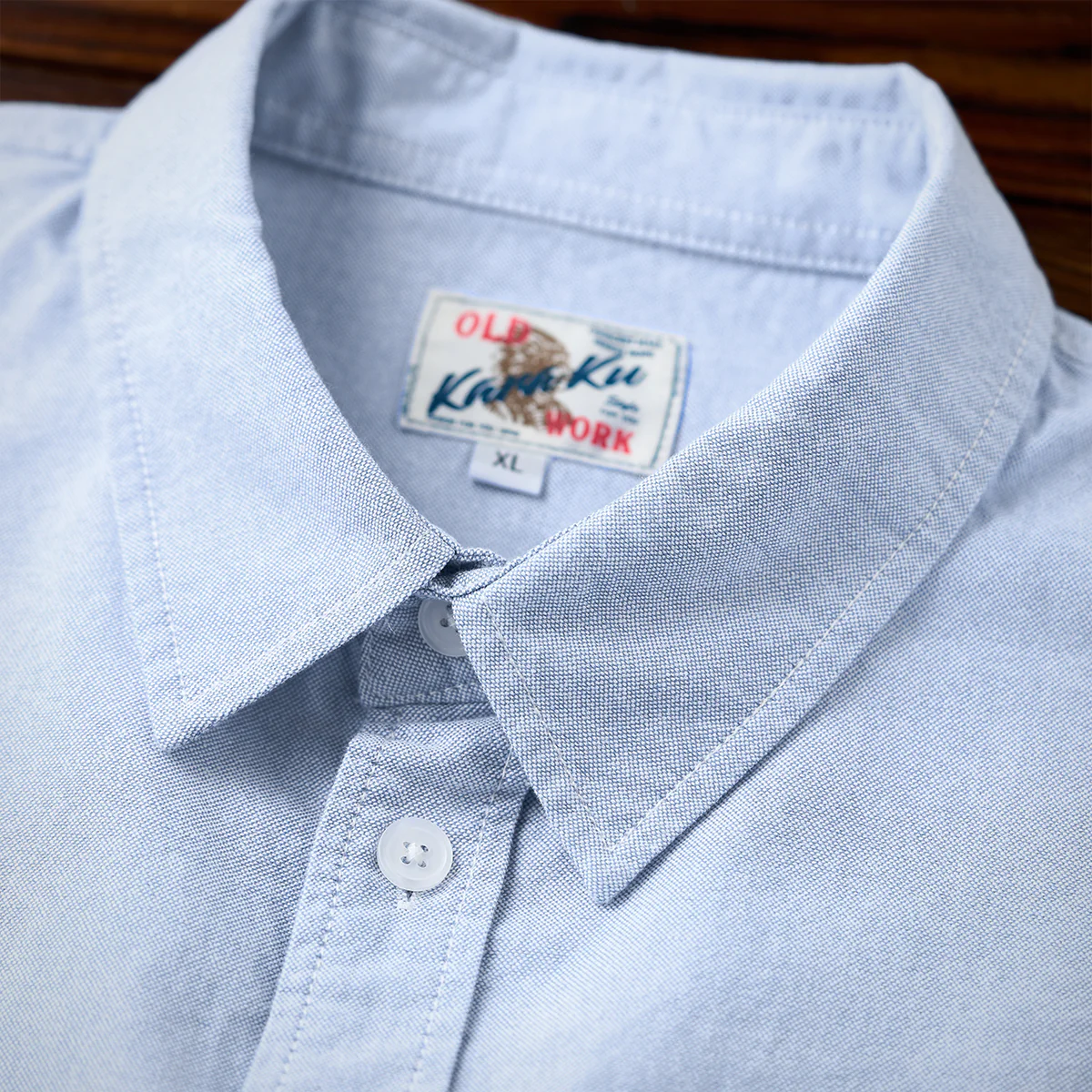 Cleanfit 赤ヒモ付き 刺繍入りオックスフォード長袖シャツ - Image 14