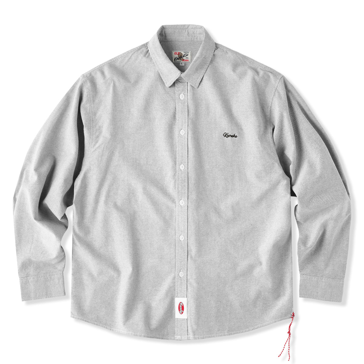 Cleanfit 赤ヒモ付き 刺繍入りオックスフォード長袖シャツ - Image 2