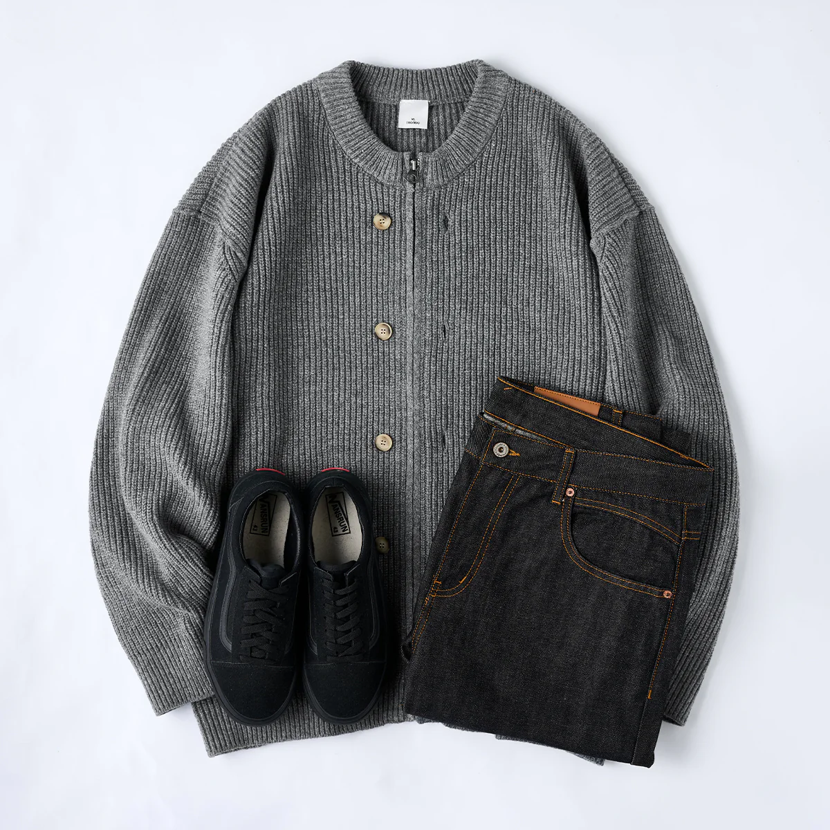 Button&Zipper　4色展開リブ編みニットカーディガン - Image 18