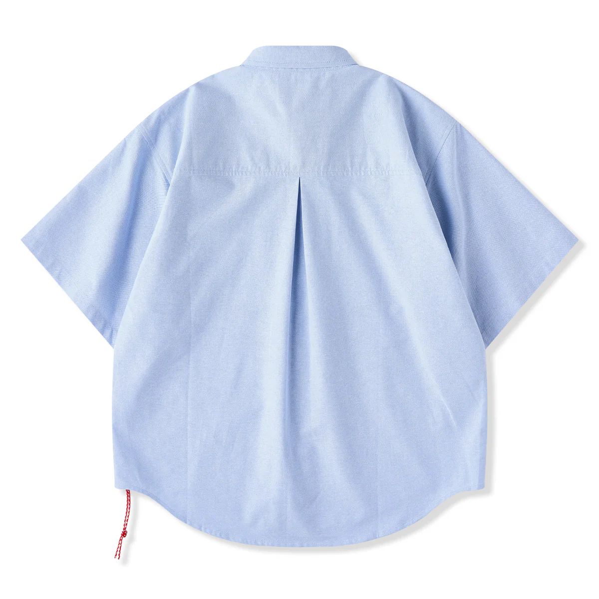 Cleanfit 赤ヒモ付き刺繍入りオックスフォード半袖シャツ - Image 3