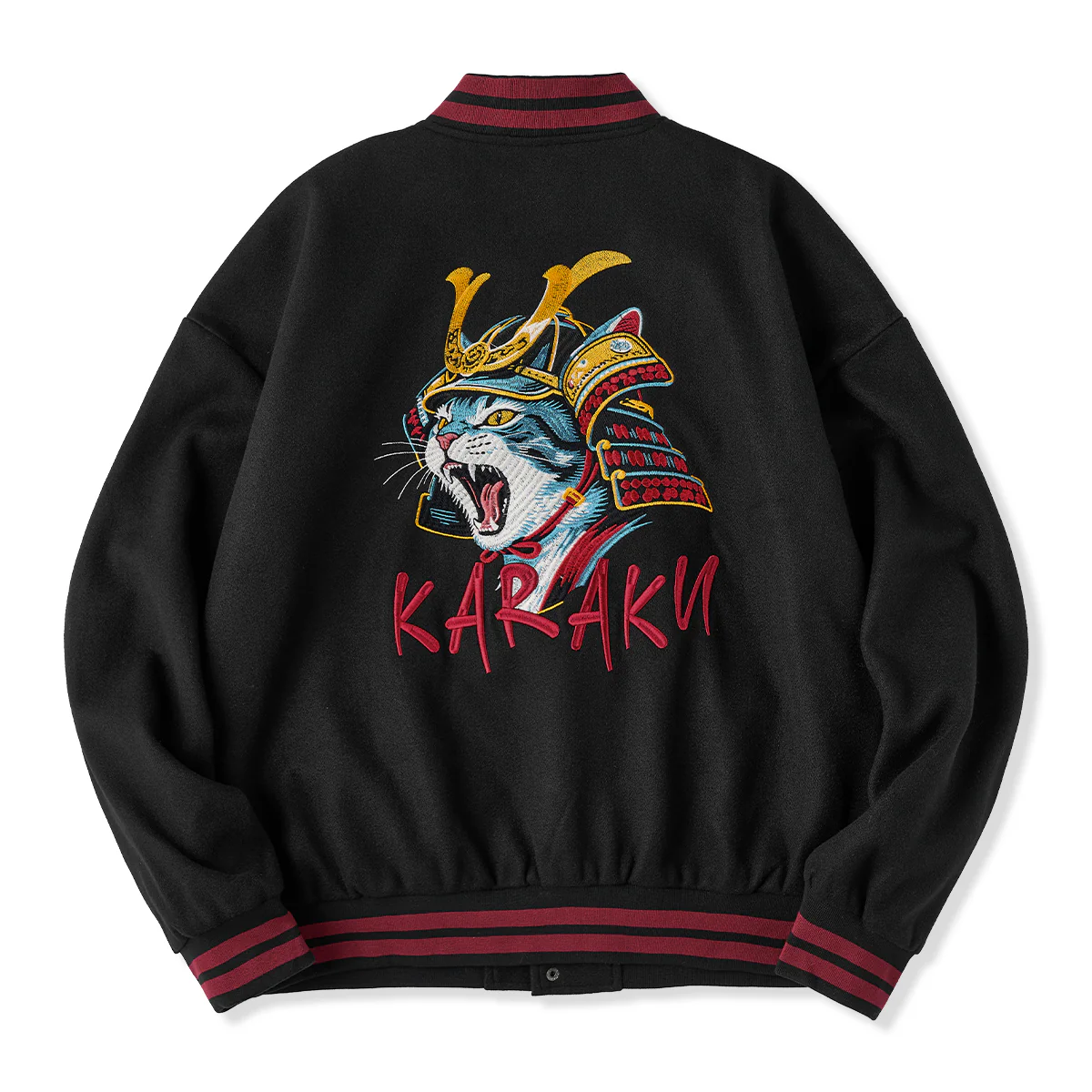 「烈吼ノ幕府将軍猫」刺繍＆karaku刺繍入りスタジャン