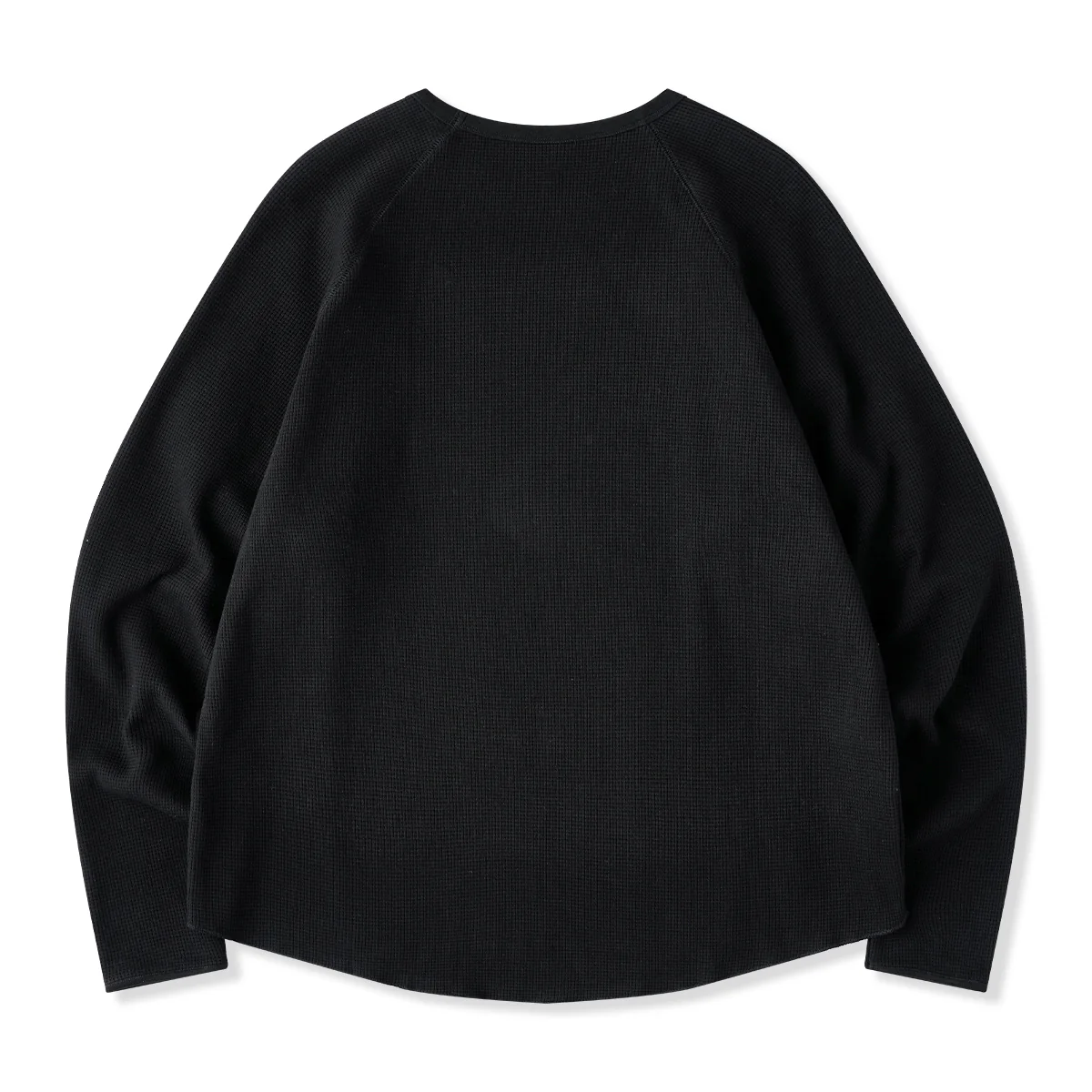 Vガゼット入り ワッフルラグランスリーブロングTシャツ - Image 2