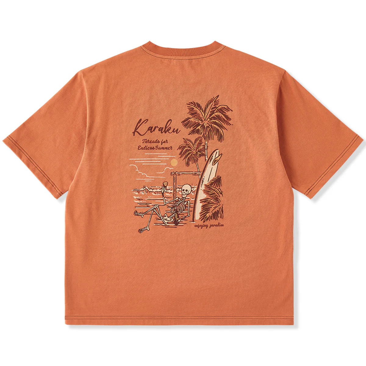 「骸骨・サマーバケーション」バックプリント入りコットンポケットTee