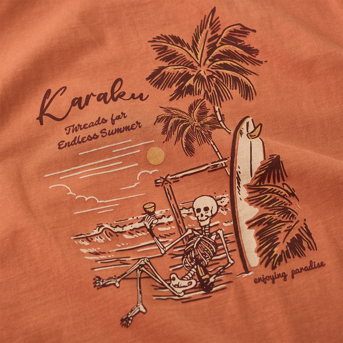 「骸骨・サマーバケーション」バックプリント入りコットンポケットTee - Image 8