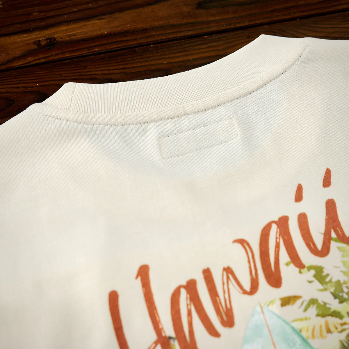 水彩風 ALOHA・トロピカルバックプリントコットンTシャツ - Image 11