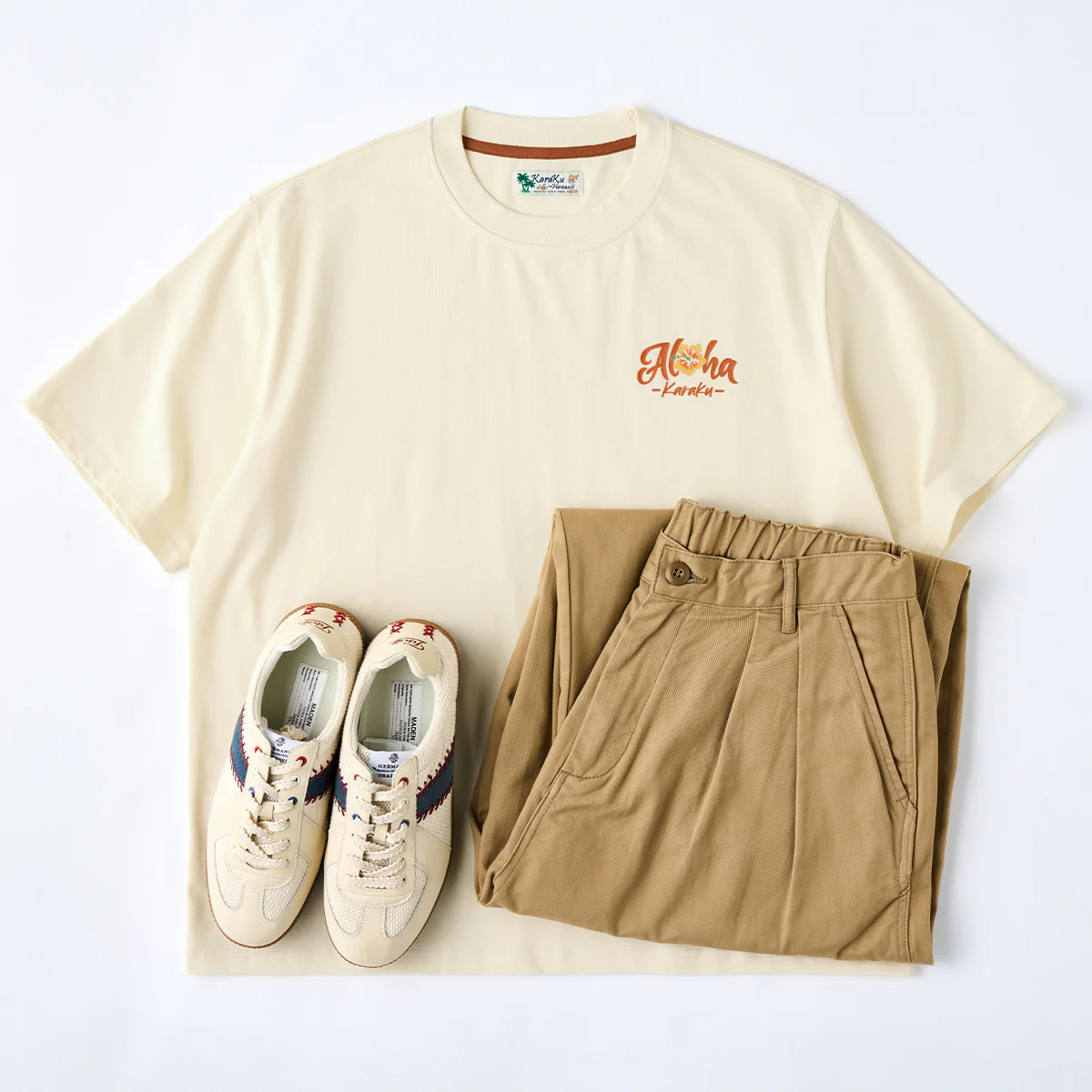 水彩風 ALOHA・トロピカルバックプリントコットンTシャツ - Image 16