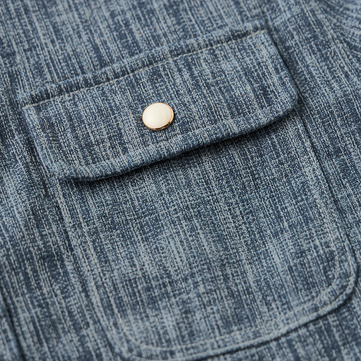 オーダーメイドパール調ボタン付き 「Karaku」刺繍入り先染めワークシャツ - Image 13