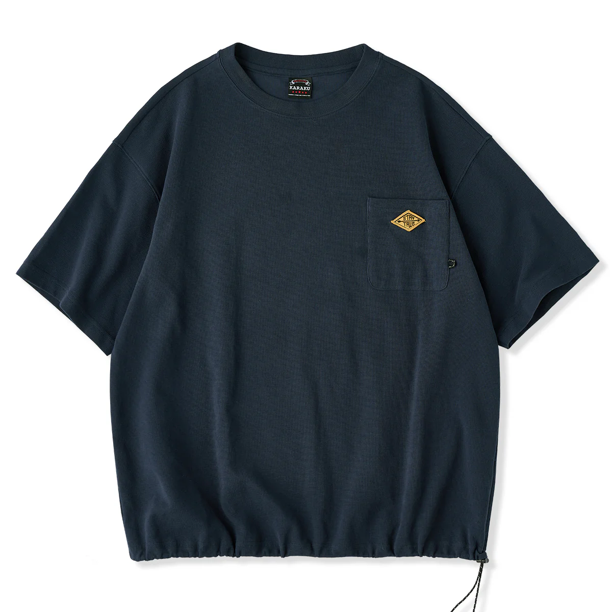 新色追加!「STAY TRUE」刺繍ワッペン 裾ドローコードワッフルTee
