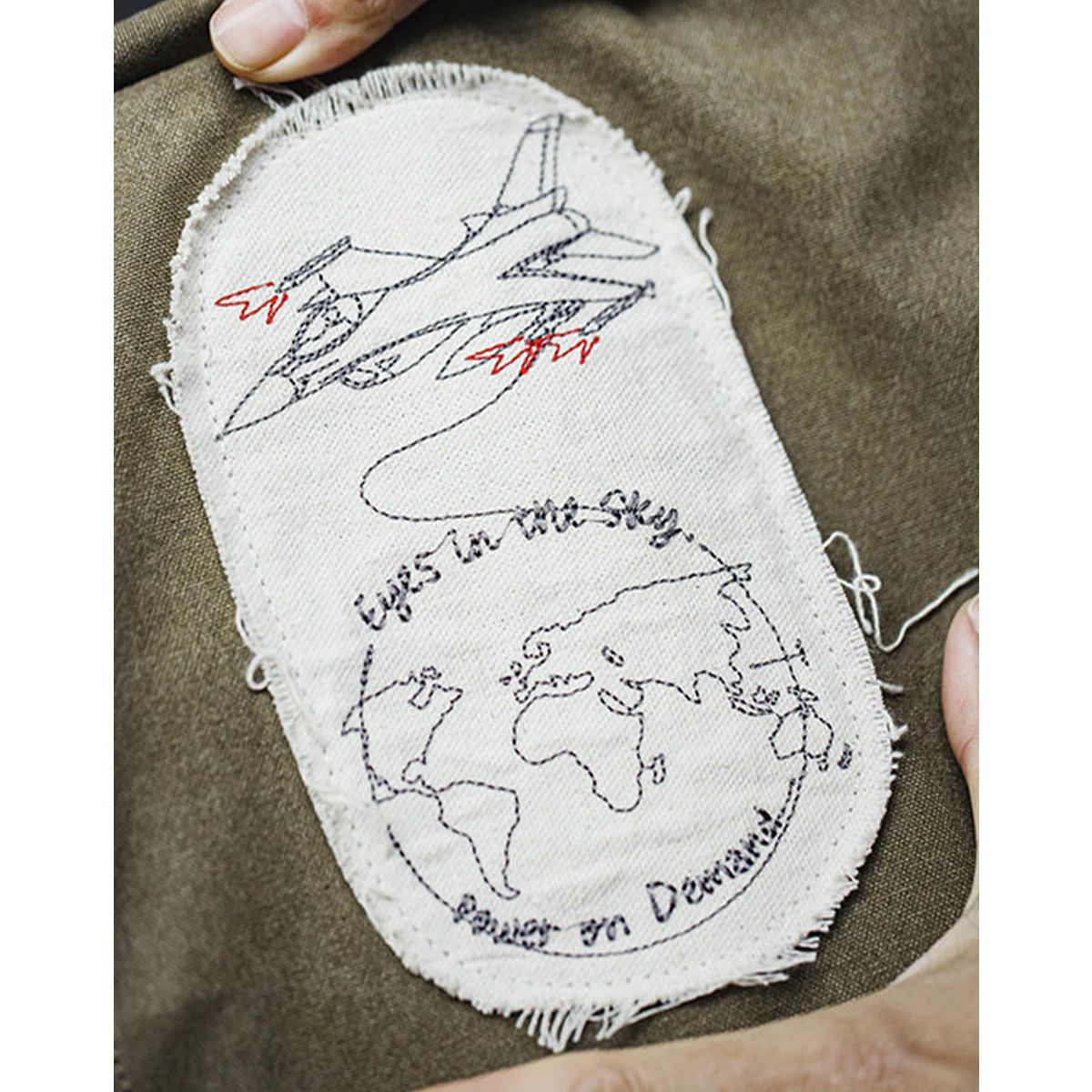 刺繍パッチ入り 12ozユーズド&ウォッシュド加工2WAYキットバッグ - Image 10