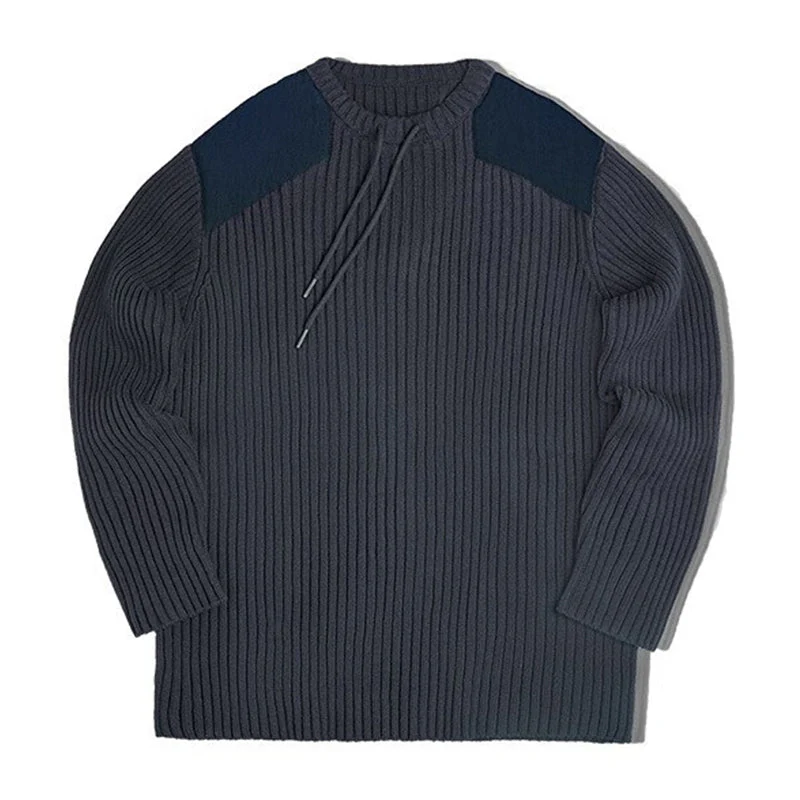 肩・肘パッチ Navyコマンドセーター
