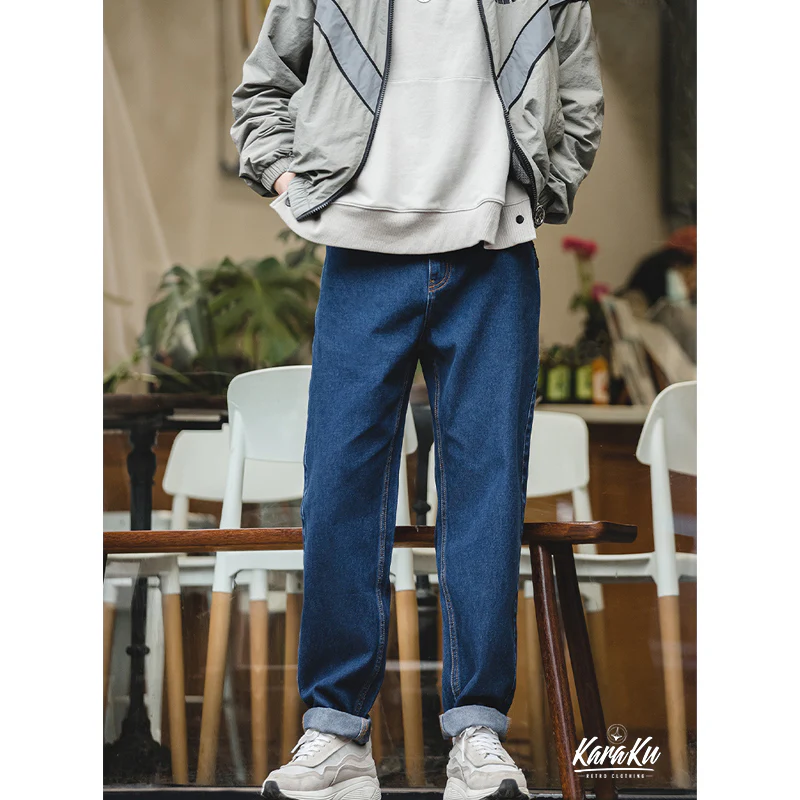 Dad Jeans ストレートコットンデニムパンツ - Image 4