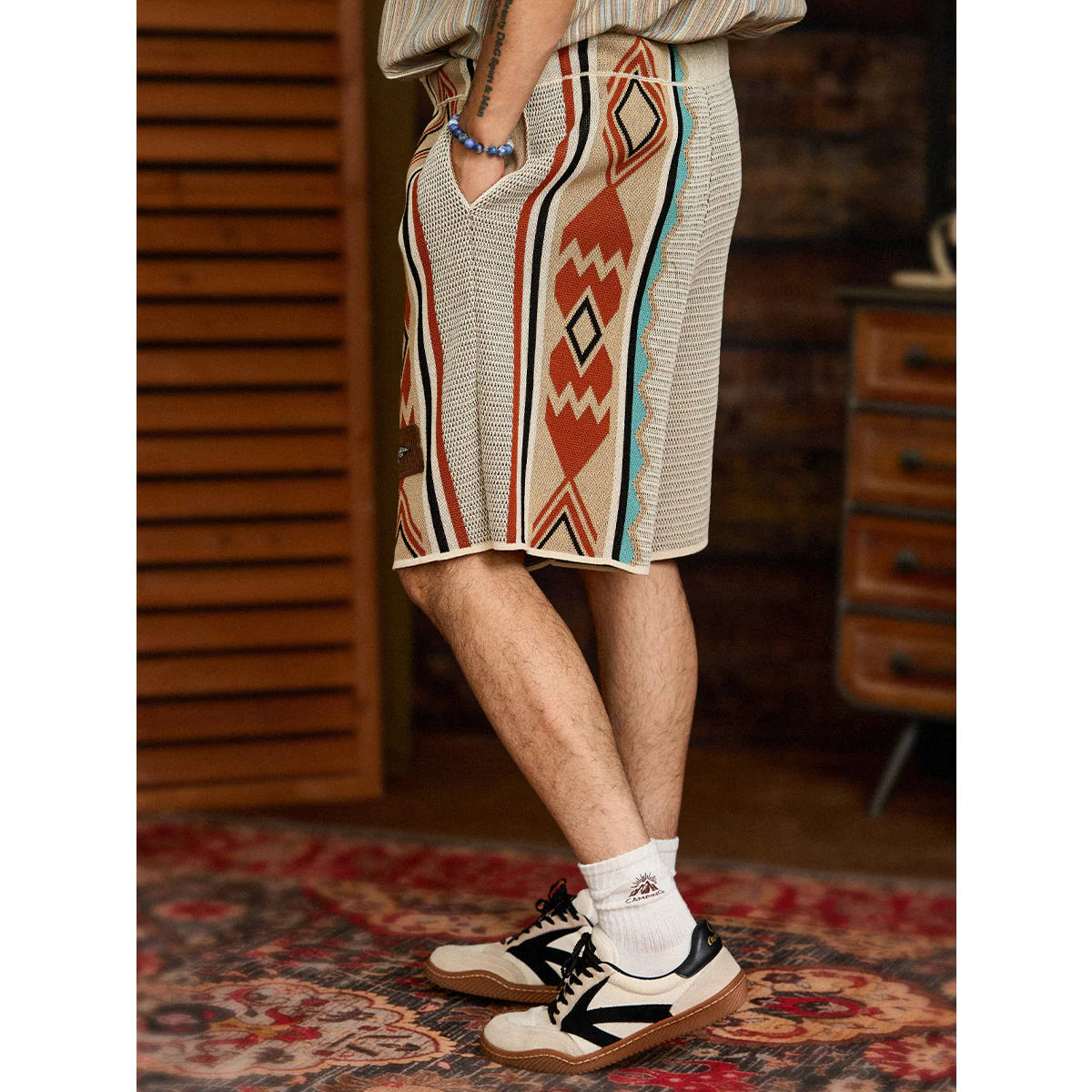 NAVAJO柄インターシャ編みショートパンツ - Image 5