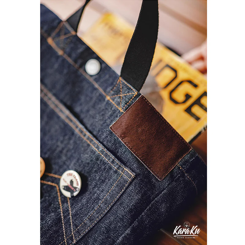 横須賀風シロクマ刺繍入り　2way手提げ可能ショルダーデニムバッグ - Image 9