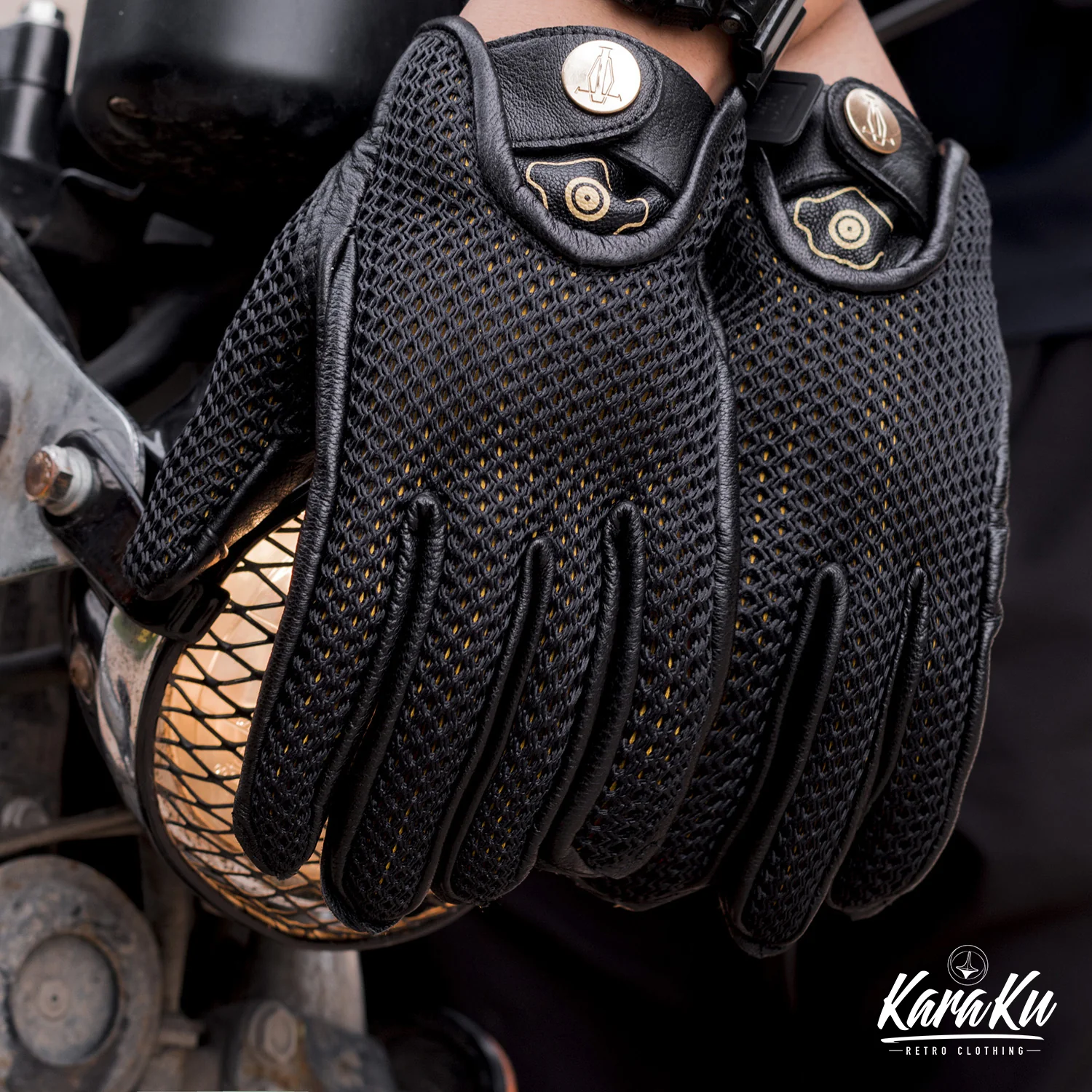 牛革×メッシュ バイクグローブ - Image 4