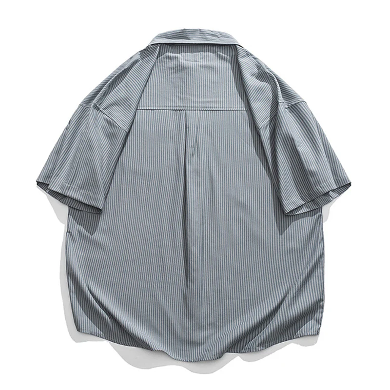 細ストライプ　ドロップショルダーシャツ - Image 5