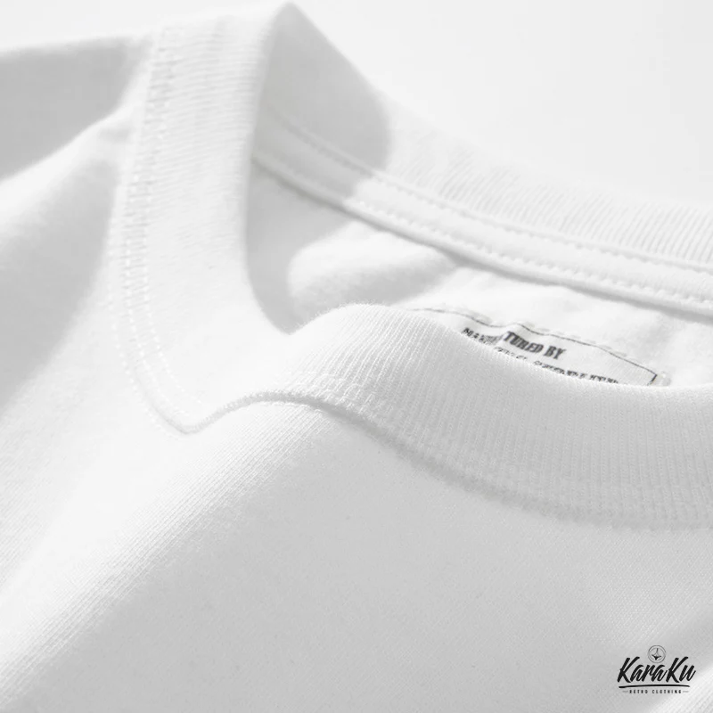 240gヘビーウエイト　袖ボーダー切替バイカーコットンtee - Image 8
