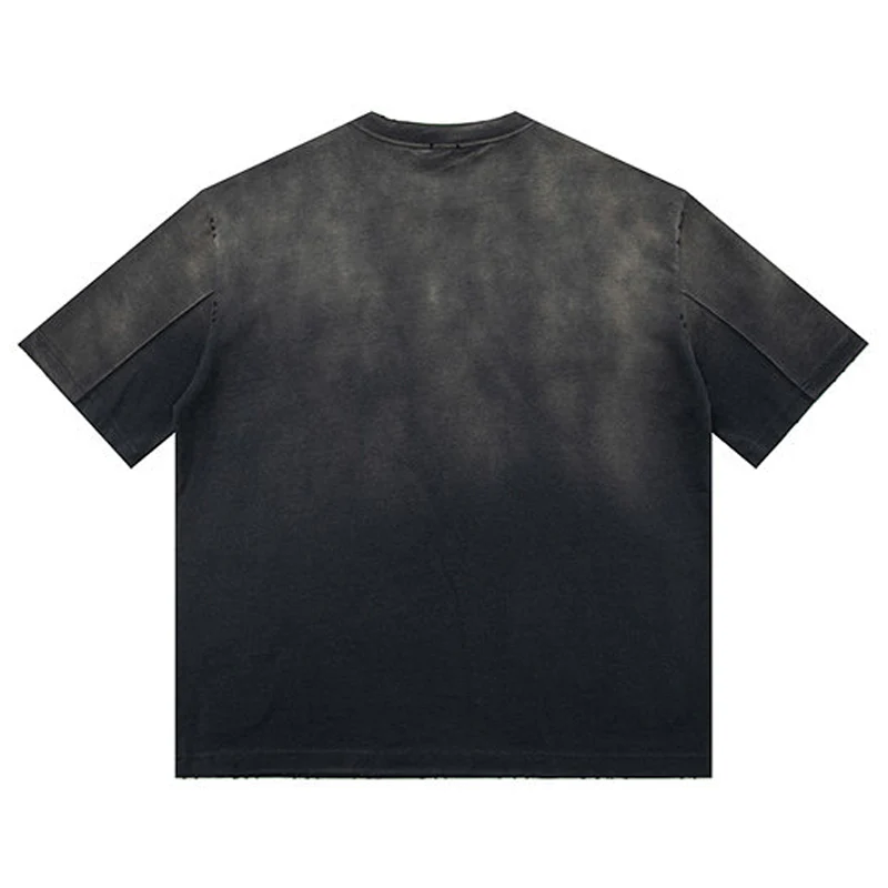 320g　ダメージ＆グラデーションウォッシュド加工ヘビーウェイトコットンTシャツ - Image 3