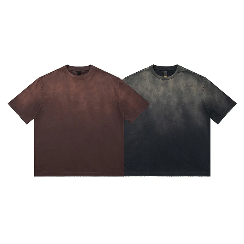 320g　ダメージ＆グラデーションウォッシュド加工ヘビーウェイトコットンTシャツ - Image 5