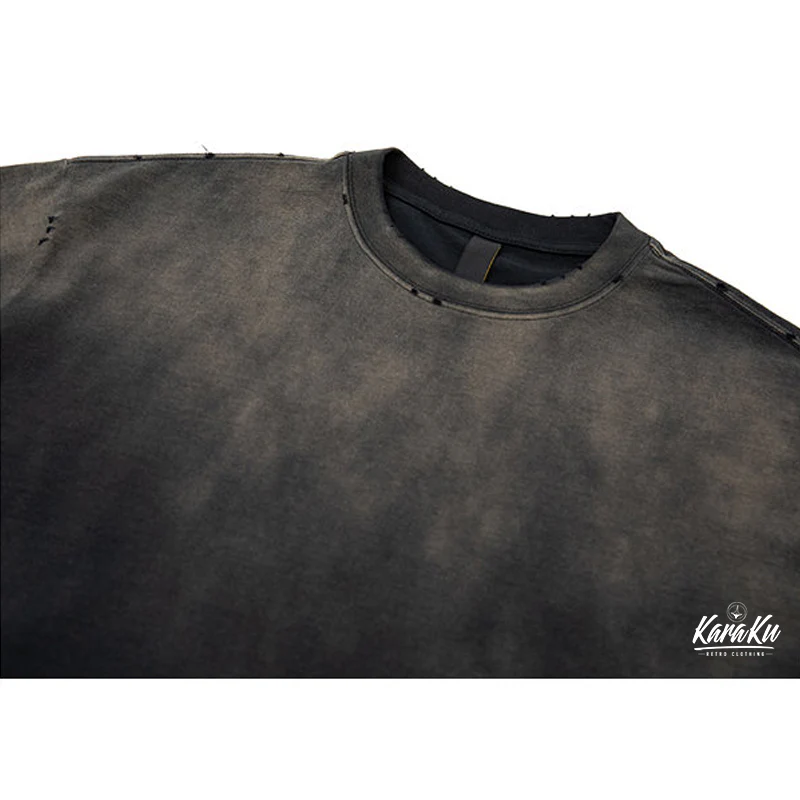320g　ダメージ＆グラデーションウォッシュド加工ヘビーウェイトコットンTシャツ - Image 6