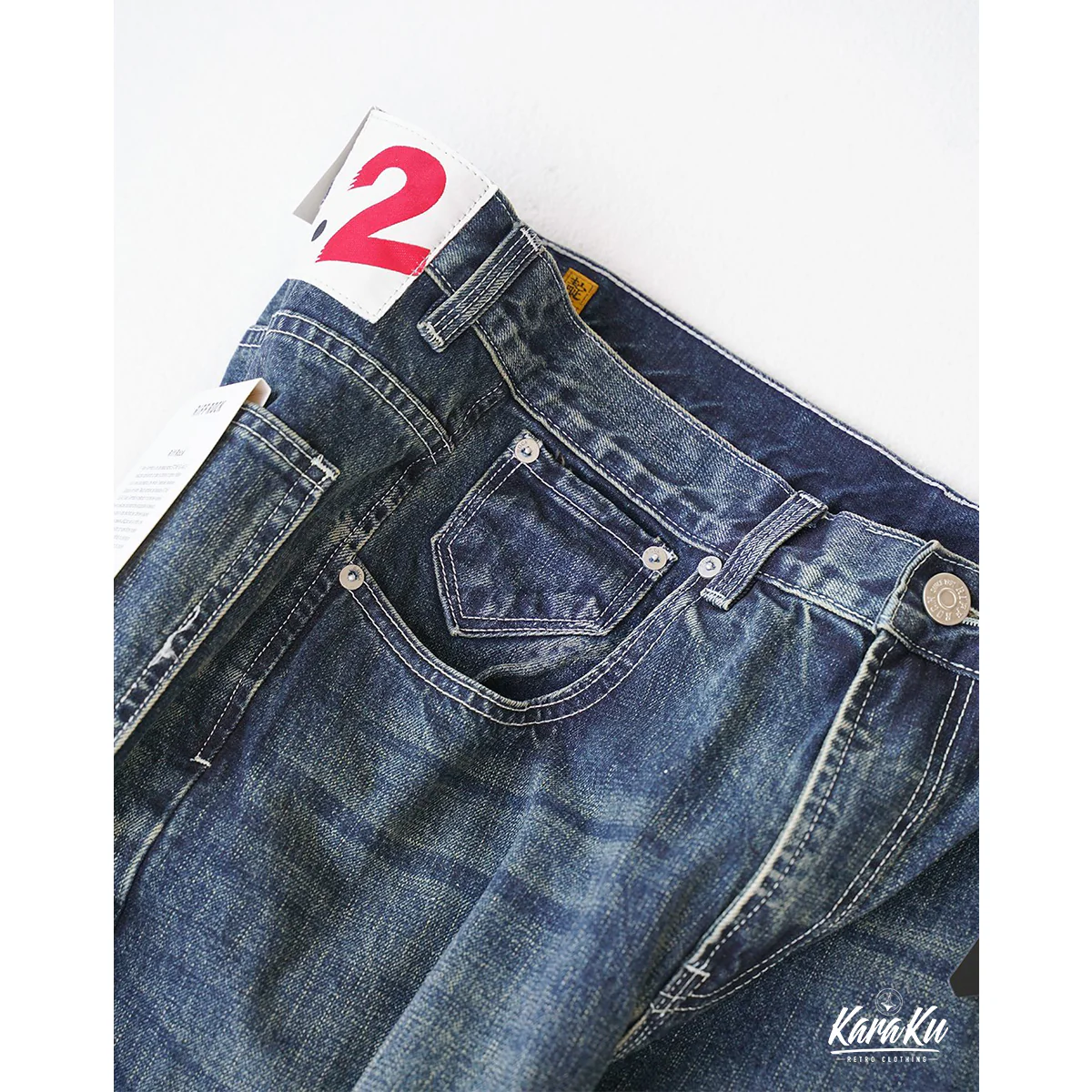 ヒゲ加工　コインポケット付きストレートデニムパンツ - Image 7