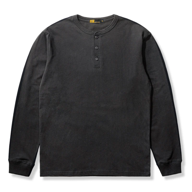五色展開 ロングスリーブコットンヘンリーTシャツ