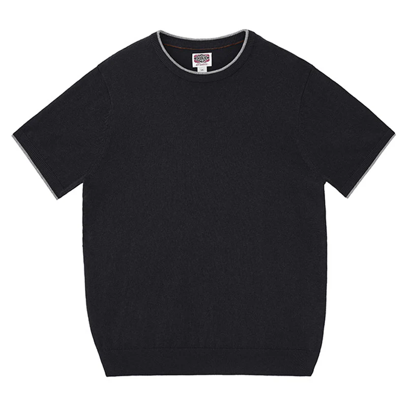 Old Money Style　カシミヤ混ティップラインニットTシャツ - Image 2
