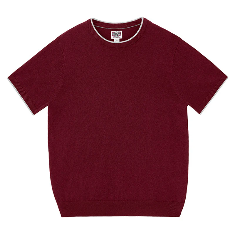 Old Money Style　カシミヤ混ティップラインニットTシャツ - Image 3