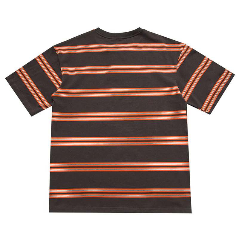 2色展開　細ボーダー柄コットン半袖Tシャツ - Image 3