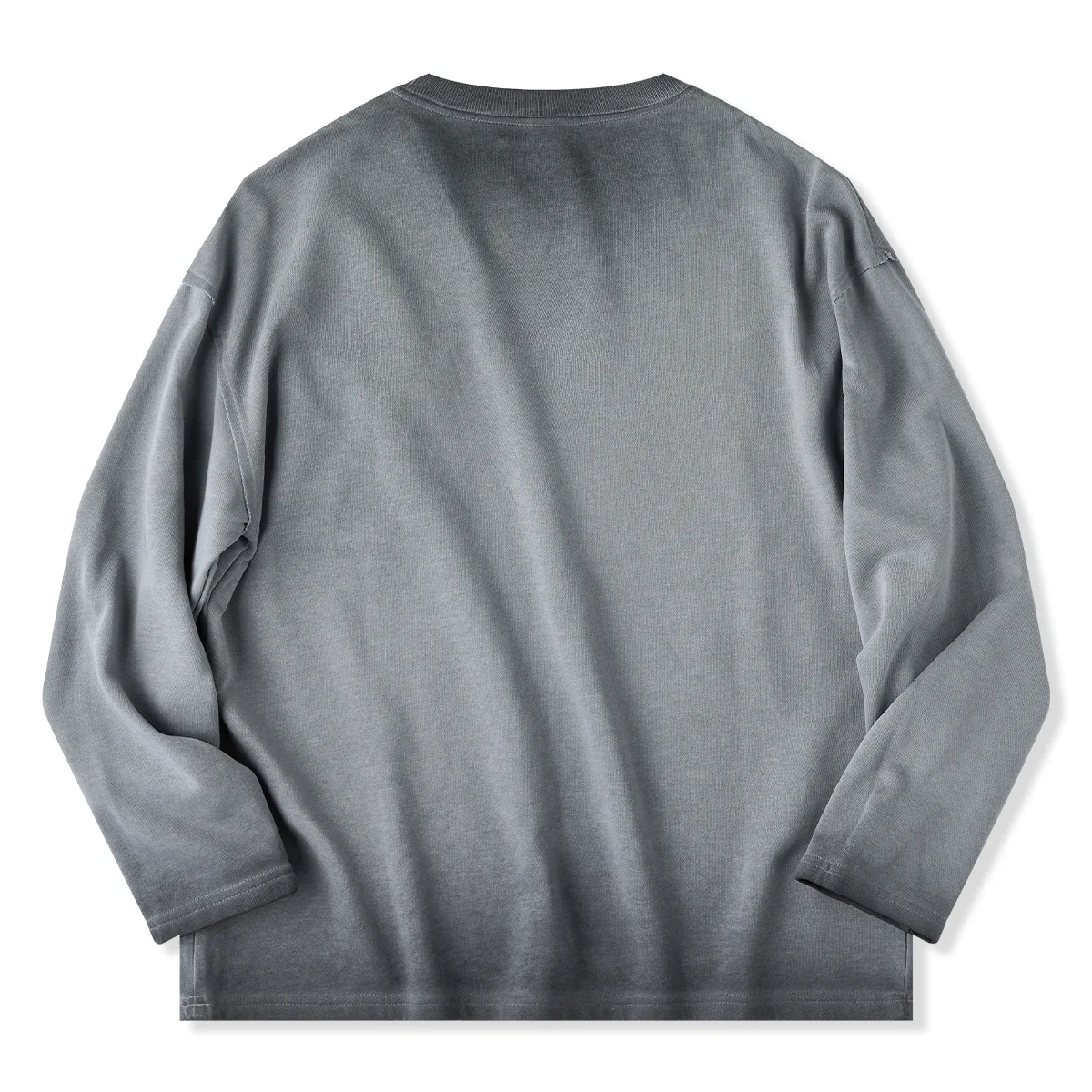 プリーティドポケット付き　グラデーション染めウォッシュド加工ロングTシャツ - Image 3